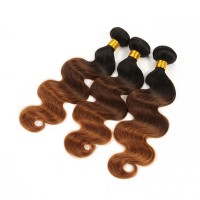 Unprocessed Virgin Peruvian Human Hair Extension Body Wave Ombre Color 1B/4/30 Virgin Hair Bundles