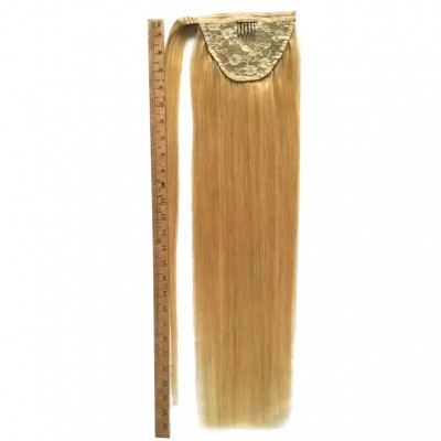 Grade 10A Brazilian Hair Extensions Straight  Blonde  Misney Customize  drawstring ponytail/ wrap around ponytail