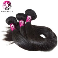 Angelbella Free Sample Mink Brazilian Hair Bundle Natural Black Silk Straight Hair Bundles