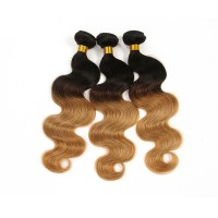 2020 Factory Manufacture Virgin Brazilian Hair Extensions Body Wave 10-24INCH Ombre Color 1B/27  Bundle Hair