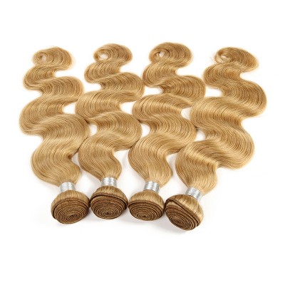 Cuticle aligned Bundle Hair  New Blonde Color 613 Remy Indian Human Hair Extensions Body Wave 10-24INCH Hair Weft