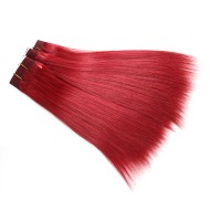 2020 Factory Wholesale Grade 10A Remy Indian Hair Extensions Silky Straight Red Human Hair Weft 8-26inch