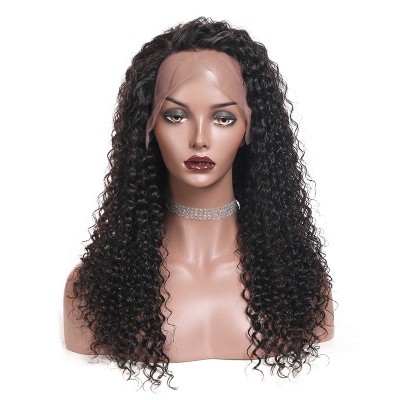 13x6 Lace Front Wigs Brazilian Human Hair with Baby Hair Swiss Lace  Curly Black