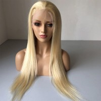 most popular free part European remy hair straight full lace blonde wig