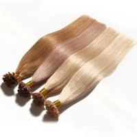 100% human virgin brazilian hair silk straight wave drop shipping hair extension U-tip of China supplier