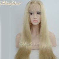 full lace wig blonde color for white women Natural hairline virgin hair factory price