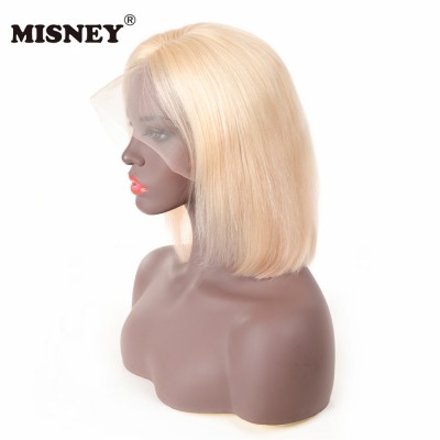 Remy Human Hair Bob Wigs Lace Front Short Human Hair Wig With Baby Hair Pre Plucked Straight Frontal Lace Wig 13x4 Hand Tied