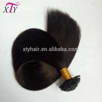 Factory Price Straight Human Hair Extensions Natural Black Nail Tip Indian Raw Hair Extension