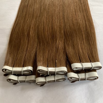 Super Quality 100% Human Hair Tape Hair Extensions 14-24inch Straight Medium Brown Color