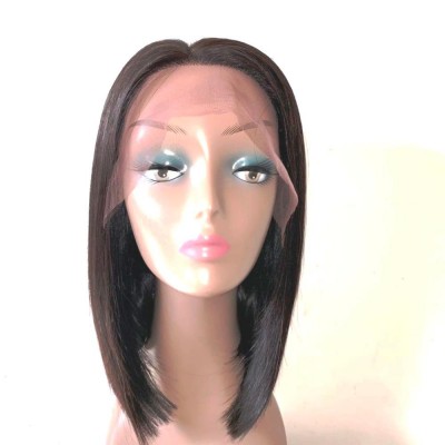 Lace Front Wig Brazilian Human Hair BoB Wig Length 8-14inch 130 Density Aside Or Free Part Color 2