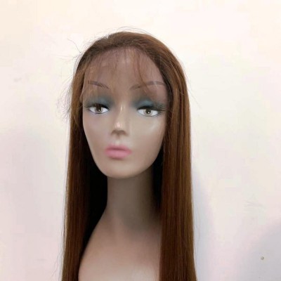 Full Lace Front Wig With Baby Hair Virgin Brazilian Human Hair Silky Straight Color 30 One Length Thick Ends Remy Hair Materials