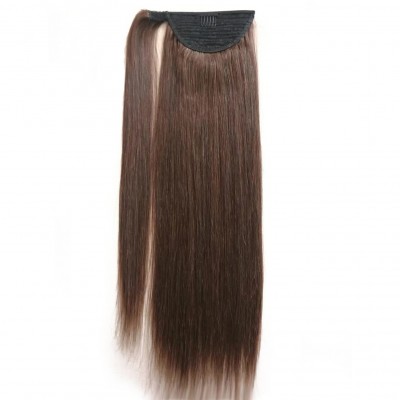 Grade 10A Brazilian Hair Extensions Straight  Color 4  Misney Customize  drawstring ponytail/ wrap around ponytail