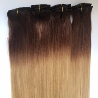 3/6b T color Wholesale price remy hair Clip in Hair Extensions double drawn hair extensions