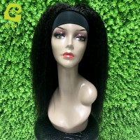 Wholesale 9A+ Headband wig 180% density 1B# Kinky Straight 14"-24" for women